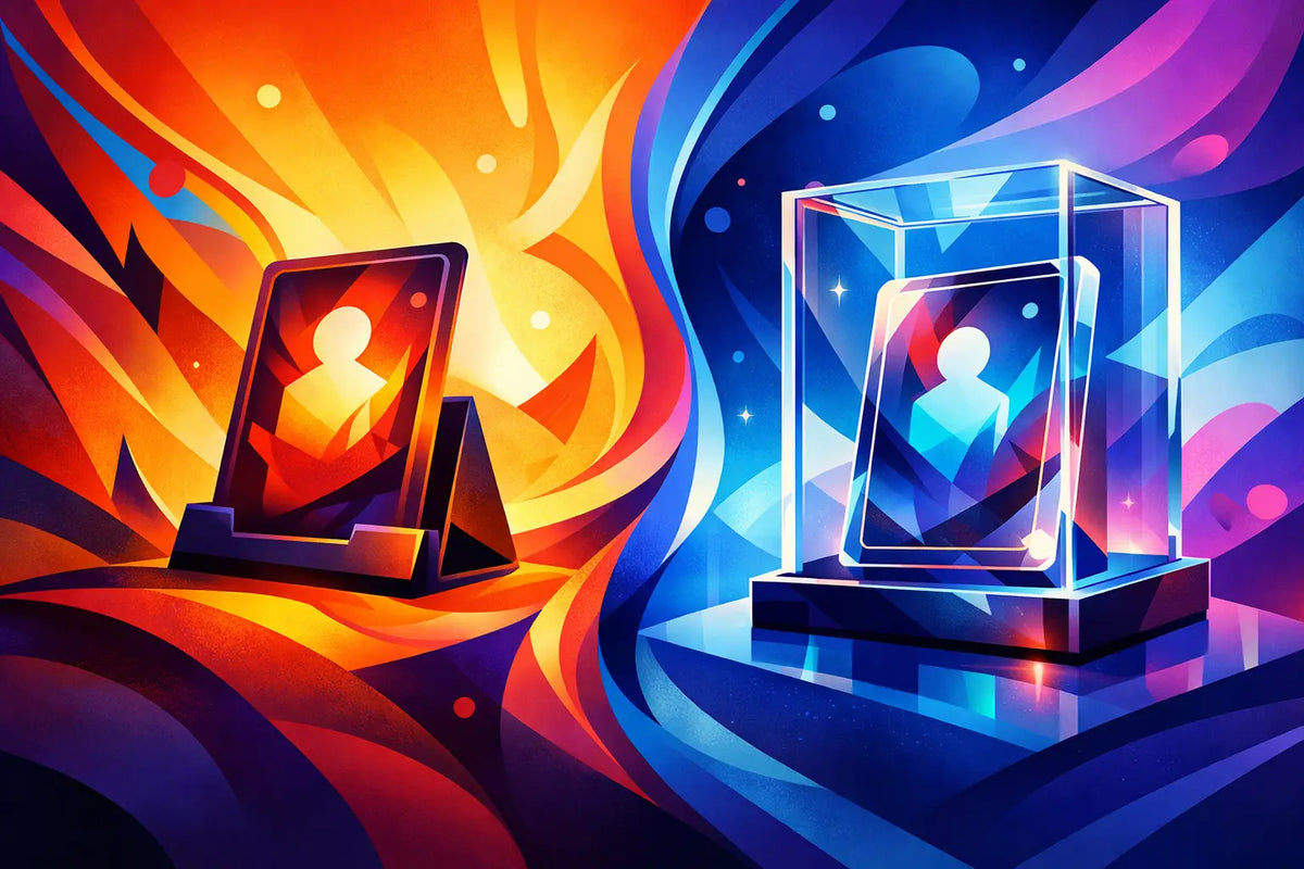 Card Stand vs Acrylic Case: What Belongs on Display