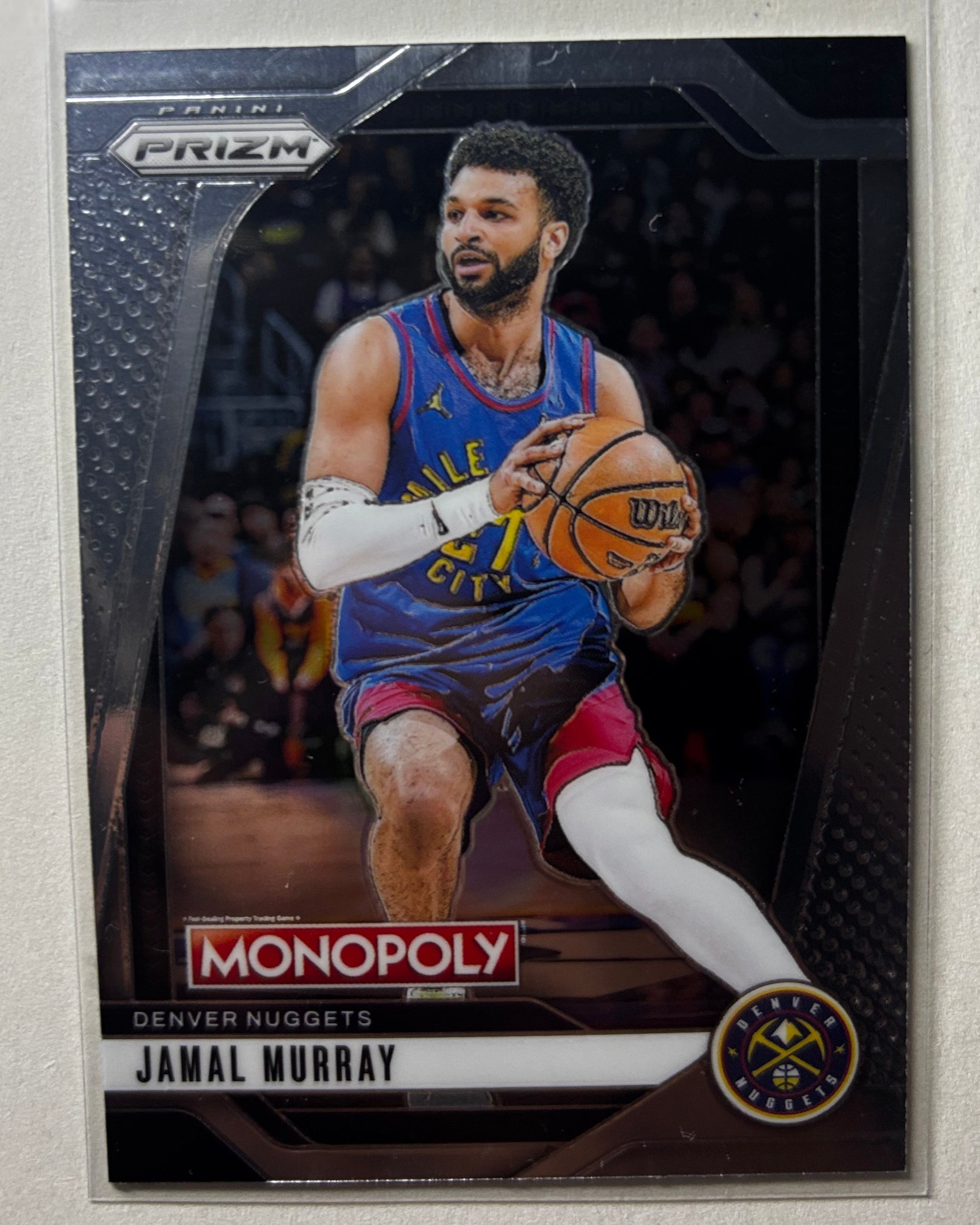 Jamal Murray Panini Prizm Monopoly Denver Nuggets basketball card in a clear sleeve