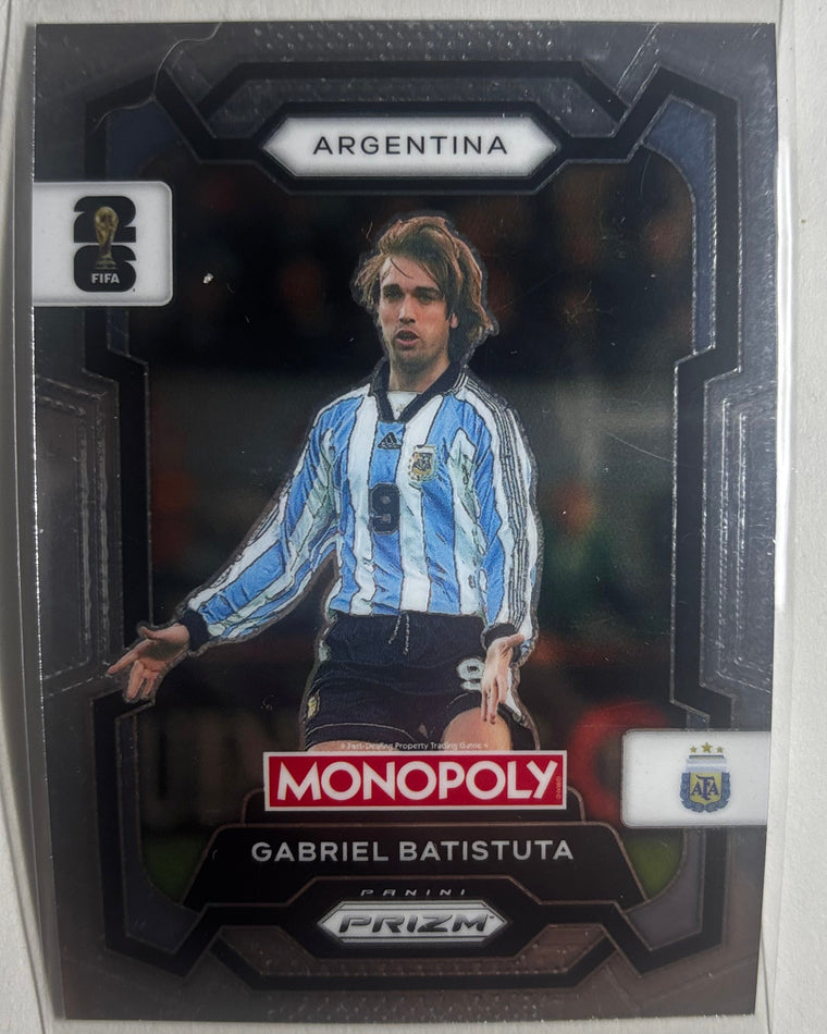 Gabriel Batistuta prizm FIFA football trading card for Slam Dunks Studios display objects