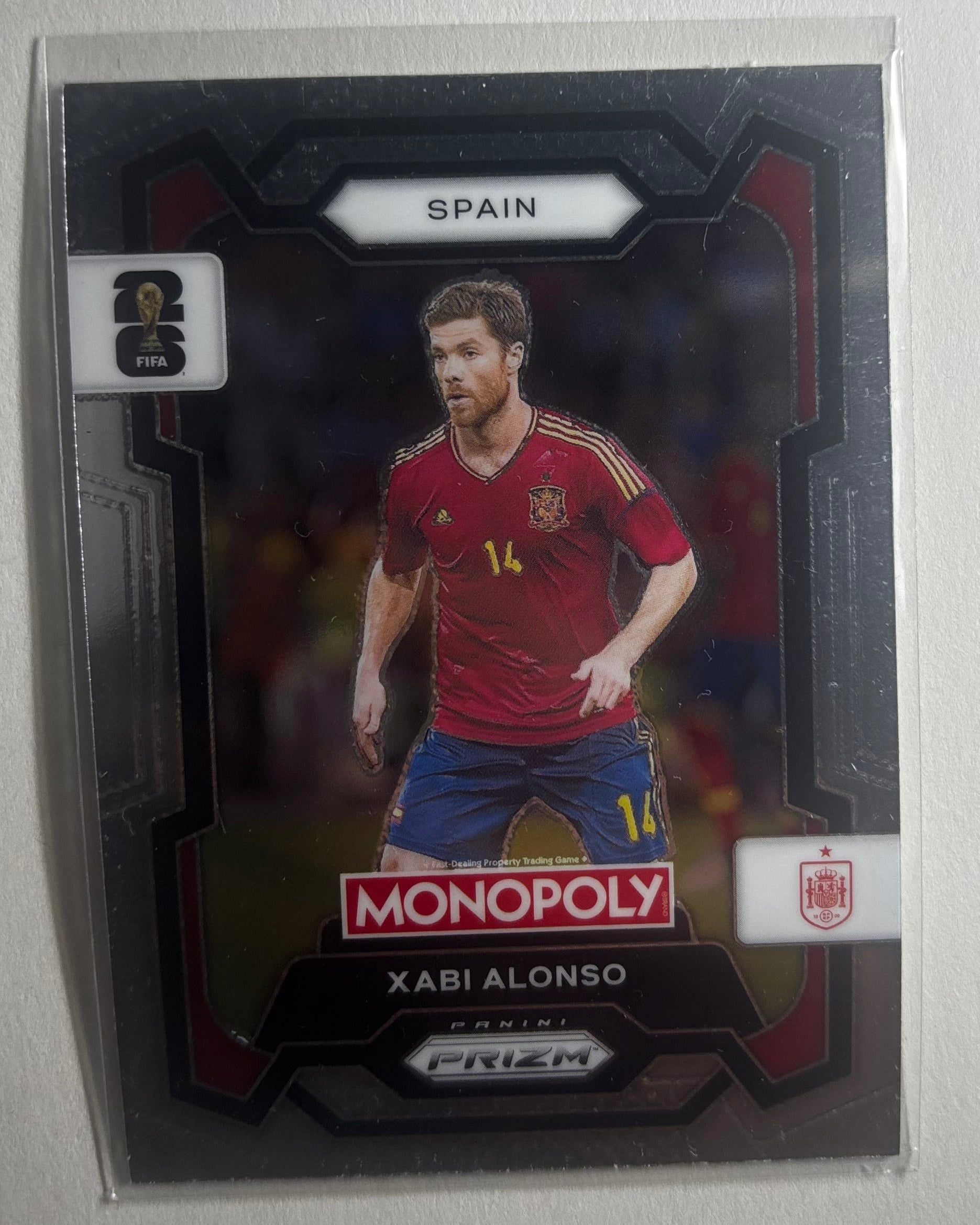 Xabi Alonso prizm FIFA football trading card for Slam Dunks Studios display objects